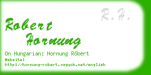 robert hornung business card